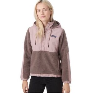 Patagonia Women's Shelled Retro-X® Fleece Pullover M Jacket Hooded Purple Grey